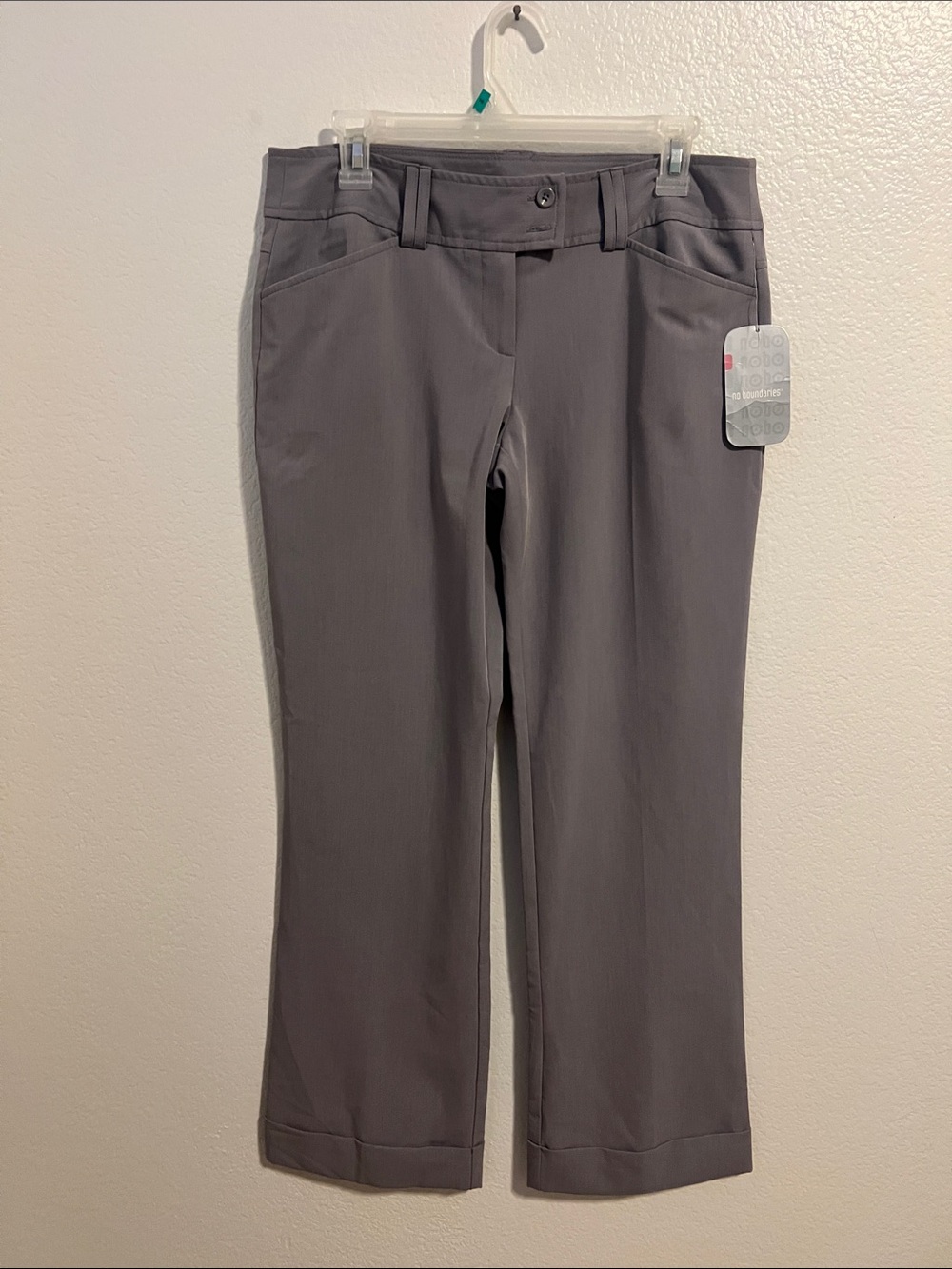No Boundaries Gray Straight-Leg Dress Trousers